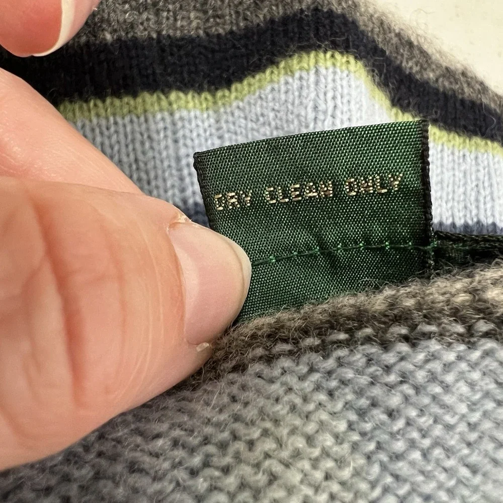 Vintage J. Crew Sweater Vest Men's XL Striped‎ Lambswool Preppy 90s Golf Grandpa